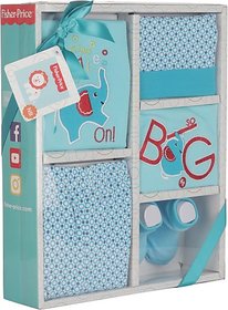 Fisher-Price Fisher Price Baby Gift Set Pack of 5 Sky Blue (Elephant) (Sky Blue) 04 -18 months