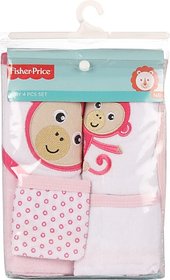 Fisher-Price Fisher Price Baby Bath Set Pack of 4 Pink (Monkey) (Pink) 04 -18 months