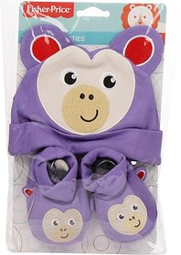 Fisher-Price Fisher Price Baby Cap & Booties Set Pack of 2 Purple (Monkey) (Purple) 04 -18 months