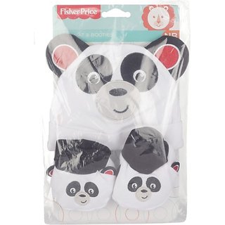 Fisher-Price Fisher Price Baby Cap & Booties Set Pack of 2 White (Panda) (White) 04 -18 months