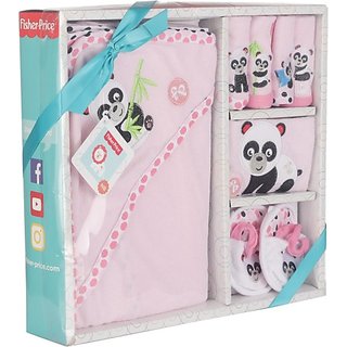 Fisher-Price Fisher Price Baby Bath Set Pack of 7 Pink (Panda) (Pink) 04 -18 months
