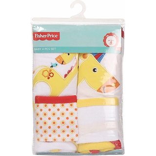 Fisher-Price Fisher Price Baby Bath Set Pack of 4 Yellow (Giraffe) (Yellow) 04 -18 months