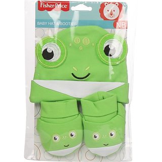 Fisher-Price Fisher Price Baby Cap & Booties Set Pack of 2 Green (Frog) (Green) 04 -18 months
