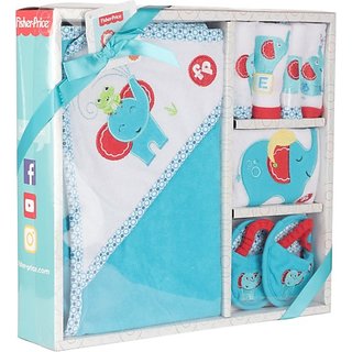 Fisher-Price Fisher Price Baby Bath Set Pack of 7 Blue (Elephant) (Blue) 04 -18 months