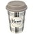Kookee Ceramic Coffee Mug with Sillicone Lid, Black/ White - 275ml (R4949)
