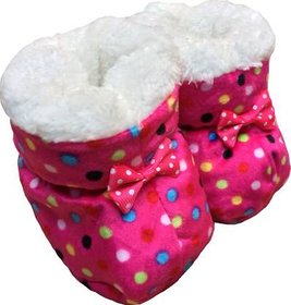 Pink Polka Dot Booties For New Born By Low Price Bazaar
