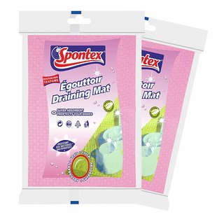                       Spontex Egouttoir Draining Mat - Cellulose Extra Absorbent Draining Mat for Dish Cutlery and Fruits Vegetables PO'2                                              