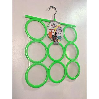                       H'ENT 9-Circle Plastic Ring Hanger for Dupatta Scarf, Shawl, Tie, Belt SET OF 4                                              