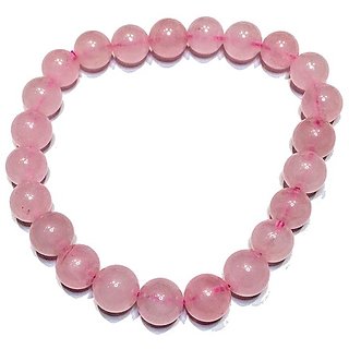                       Rose quartz Stone Bracelet for Girls & Boys by CEYLONMINE                                              