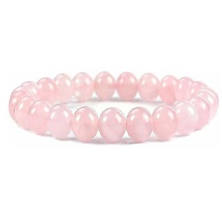                       Rose quartz original & lab certified Bracelet for astrological purpose by CEYLONMINE                                              