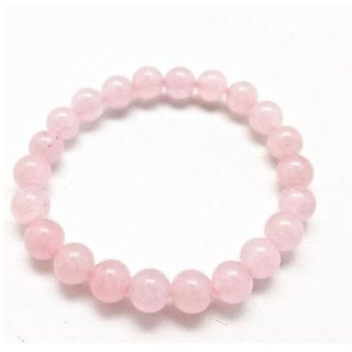                       Natural Stone Rose quartz Bracelet for unisex by CEYLONMINE                                              