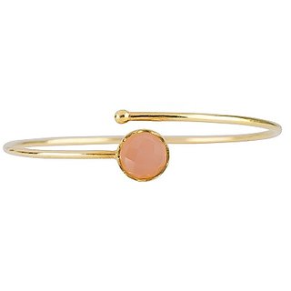                       Natural Lab Certified  100% Original Rose quartz gold plated Bracelet for unisex by CEYLONMINE                                              