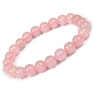                       Lab Certified Stone 100% Original Rose quartz Bracelet for unisex by CEYLONMINE                                              