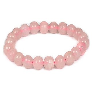                       Lab Certified Stone 100 Original Rose quartz Bracelet for unisex by CEYLONMINE                                              