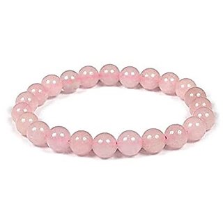                       Lab Certified Stone 100 Original Rose quartz Bracelet for unisex by CEYLONMINE                                              