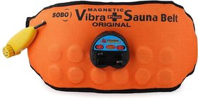 Magnetic 3 in 1 Sauna Slimming Belt with Heating, Massaging  Vibrations (Orange Color)
