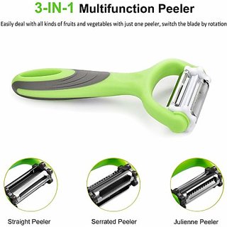                       H'ENT 3-in-1 Rotational Vegetable and Fruit Peeler                                              