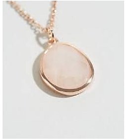 6 ratti Natural Without chain Gold Plated  rose quartz  Pendant by Jaipur Gemstone