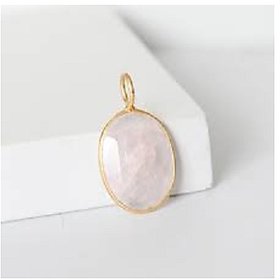 rose quartz Pendant 6 Ratti 100% Original Gold Plated rose quartz Without chain by  Jaipur Gemstone
