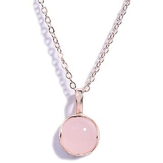                       Original Natural Certified  rose quartz 5 Carat Without chain gold plated Pendantby Jaipur Gemstone                                              