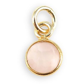                       5 Carat Natural Panchdhatu Certified rose quartz Gold Plated Pendant Without chain by Jaipur Gemstone                                              