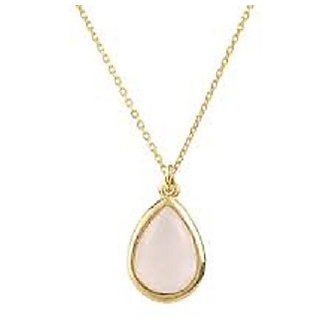                       5.25 Carat natural rose quartz Without chain Gold Plated Pendant by Jaipur Gemstone                                              