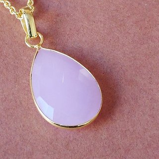                       100% Natural 5.25 carat  rose quartz Without chain Gold Plated Pendant by  Jaipur Gemstone                                              