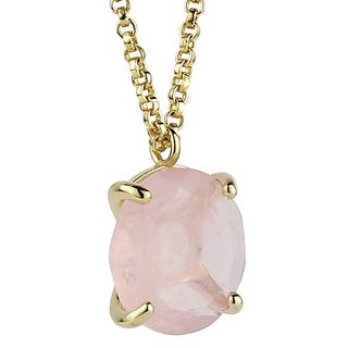                       5.25 carat Natural Gold Plated  rose quartz  Without chain Pendant by Jaipur Gemstone                                              