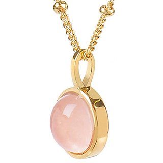                       5.5 Ratti  rose quartz Pendant Natural Gold Plated Stone Without chain by Jaipur Gemstone                                              