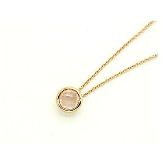                       Pendant 5.5 ratti Natural  rose quartz Gold Plated Pendant Without chain by Jaipur Gemstone                                              