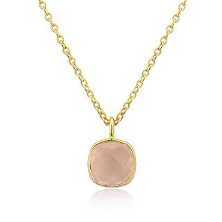                       rose quartz 6.25 Ratti Gold plated Pendant Natural Stone Without chain By Jaipur Gemstone                                              