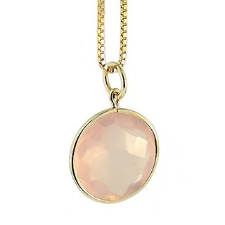                       6.5 Carat 100 % Original Certified Without chain rose quartz gold plated Pendant By Jaipur Gemstone                                              