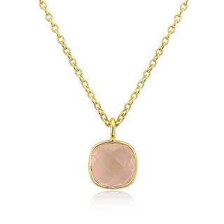                       rose quartz 6.5 Ratti Gold plated Pendant Natural Stone Without chain By Jaipur Gemstone                                              