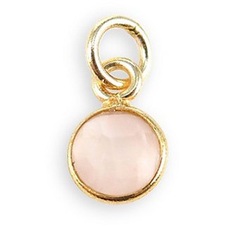                       6.5 Carat Natural Panchdhatu Certified rose quartz Gold Plated Pendant Without chain by Jaipur Gemstone                                              