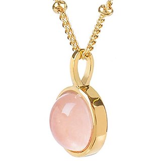                       6.5 Ratti  rose quartz Pendant Natural Gold Plated Stone Without chain by Jaipur Gemstone                                              