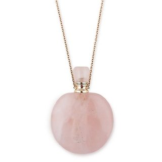                       6.5 ratti Natural Without chain Gold Plated  rose quartz  Pendant by Jaipur Gemstone                                              