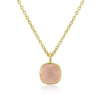                       rose quartz 7 Ratti Gold plated Pendant Natural Stone Without chain By Jaipur Gemstone                                              