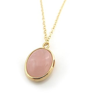                       rose quartz Astrological Stone 7 Ratti Certified Gold Plated Pendant Without chain by Jaipur Gemstone                                              