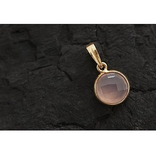 7 ratti Natural Without chain Gold Plated rose quartz Pendant by Jaipur Gemstone 7 ratti Natural Without chain Gold Plated rose quartz Pendant by Jaipur Gemstone