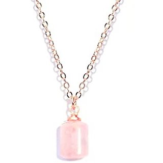                       rose quartz Pendant 7.5 Carat Without chain Stone gold plated Pendant by Jaipur Gemstone                                              