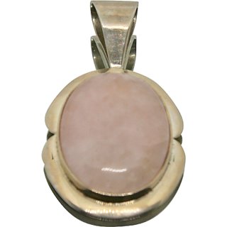                       Gold Plated  rose quartz  Pendant 8 ratti  rose quartz  Pendant Without chain by Jaipur Gemstone                                              