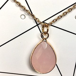                       9.25 Ratti Gold Plated Original  rose quartz Pendant Without chain by Jaipur Gemstone                                              