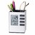 Spillbox Multifunction Cube Pen Holder with LCD Desk Alarm Table Clock and Digital Calendar