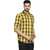HFN'S - Men Casual Cotton Shirt with Checks Pattern - Yellow