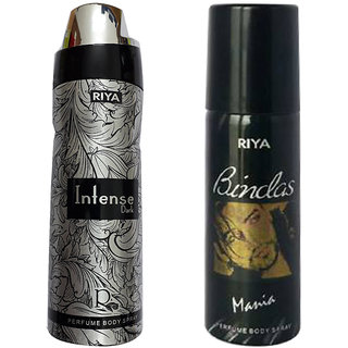 1 Riya Intense Dark Perfume body spray 200 ml 1 Riya Bindas Mania Perfume body spray 150