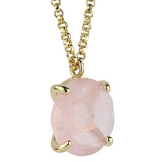 5 carat Natural Gold Plated  rose quartz  Without chain Pendant by Ceylonmine