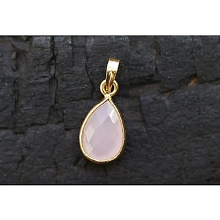                       Natural rose quartz Lab Certified Gold Plated 5.25 Carat Pendant Without chain BY Ceylonmine                                              