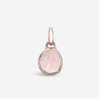                       rose quartz Pendant Natural Unheated Stone 6.5 Carat gold plated Pendant Without chainBy Ceylonmine                                              