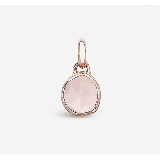                       rose quartz Pendant Natural Unheated Stone 6.5 Carat Gold Plated Pendant Without chainBy Ceylonmine                                              