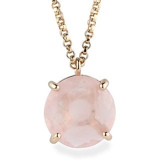                       Natural  rose quartz  Without chain 6.25 Carat Gold Plated Pendant by Ceylonmine                                              